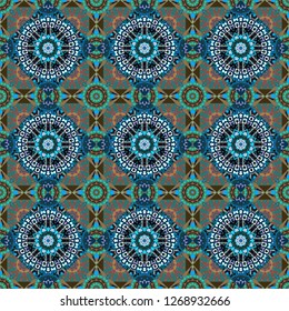 Vector abstract background in black, brown and blue colors. Floor tiles, porcelain ceramic tile, geometric seamless pattern for surface and floor, marble floor tiles.