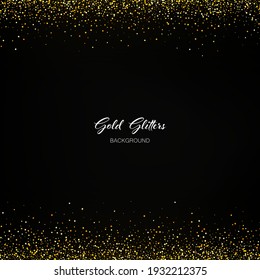 Vector abstract background Black background with glitter gold particles