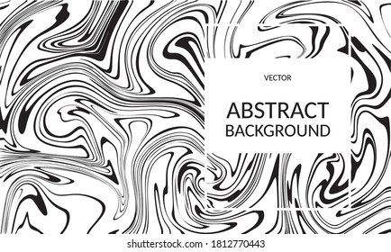 Vector abstract background black stripes zebra print effect on white background. Fluid art design 