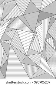 Vector abstract background. Black and white polygonal texture.