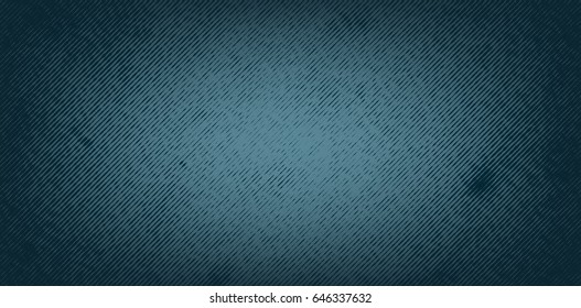 Vector abstract background. Blue backdrop. Diagonal dark lines. Grungy fond. Jeans texture