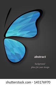 Vector abstract background with blue butterfly