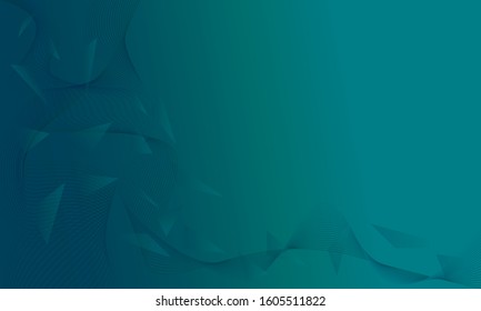 Vector abstract background with a blue dynamic waves, line and particles. Illustration suitable for design