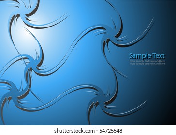 Abstrakter Vektorhintergrund blaue Fantasy-Linien, Vektorgrafik