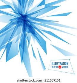 Vector Abstract Background Of Blue Fragments. Illustration Of Triangles