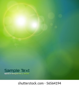 Vector abstract background blue green lights