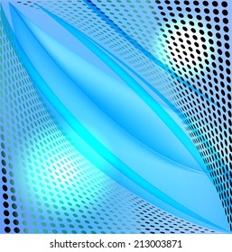 Vector abstract background from blue halftone 