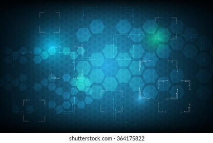 Vector Abstract Background Blue Hexagon Pattern Sci Fi Design Technology Innovation Concept