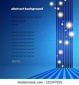 Vector  abstract background. Blue lines and sparks.There are a lot of space for your text.