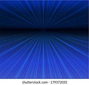 Vector Abstract background of blue luminous rays.