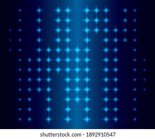 vector abstract background with blue neon lights in rows
