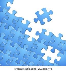 Vector abstract background with blue puzzle pieces