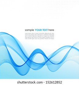 Vector Abstract background with blue smoke wave