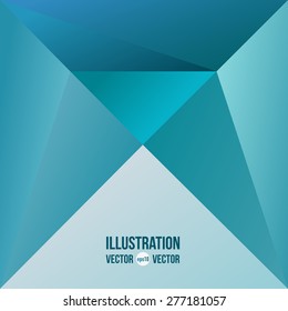 Vector abstract background of the blue triangles