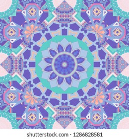 Vector abstract background in blue, violet and pink colors. Floor tiles, porcelain ceramic tile, geometric seamless pattern for surface and floor, marble floor tiles.