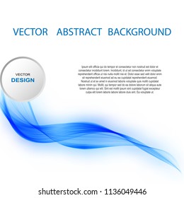 Vector abstract background with blue wave. Background for the site, brochures, leaflets, presentations.