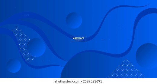 Vector abstract background with blue wave motion flow, geometric elements. Modern stylish presentation template. eps10