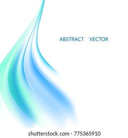 Vector abstract background. Blue wave on white background.