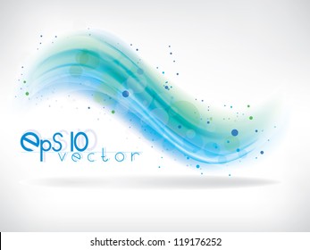 Vector abstract background with blue waves and lines