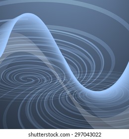 Vector abstract background and blue waves  and spirals