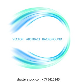 Vector abstract background with blue waves in a circle