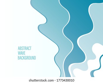 
Vector abstract background of blue wavy shapes. Water color.