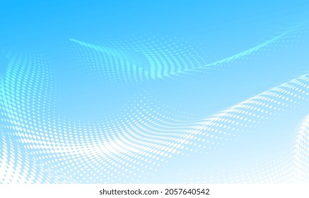 Vector abstract background from blue and white halftone. Multiple blue Halftone wave vector background. Halftone dots surface, pop art design. Minimal futuristic design. Vector EPS10