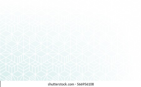 Vector abstract background. Blue and white colors. Cyan gradient. Geometric line pattern. Necker cube. Light fond. Neutral fond. EPS 8. 