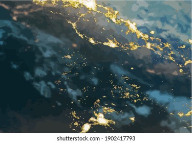 vector abstract background, blur, gold in the river