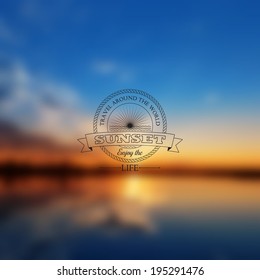 Vector abstract background blur with sunset