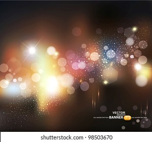 vector abstract background and blurred defocused lights