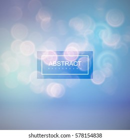 Vector abstract background of blurry defocused bokeh lights. Vector festive illustration.