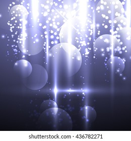 Vector abstract background bokeh purple light.