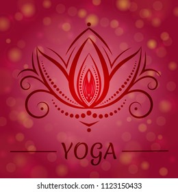 Vector abstract background with bokeh.Outline pattern. Mandalas. Ethnic style. Decorative lotus flower.