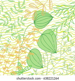 Vector abstract background with botanical elements