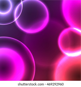 Vector abstract background with bright circles. Blurred sparkles, bokeh.