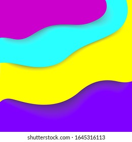 Vector. Abstract background with bright colors, shadows. Pink, green, yellow, purple. For presentations, text design.
