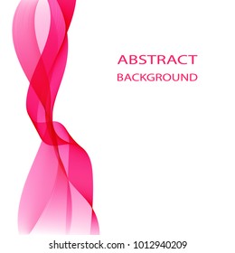 Vector abstract background. Bright pink wave on white background.