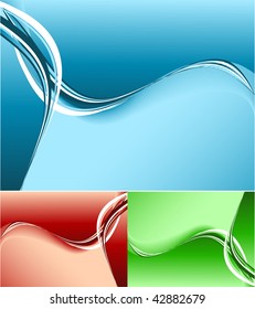 vector abstract background with bright wavy lines