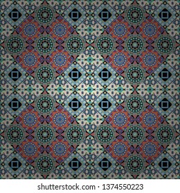 Vector abstract background in brown, black and blue colors. Floor tiles, porcelain ceramic tile, geometric seamless pattern for surface and floor, marble floor tiles.