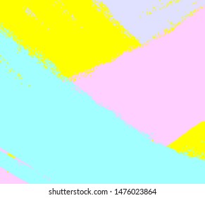 Vector abstract background brush stroke hand painted. Minimal vector cover design. Blue, yellow, pink backgrounds as a modern pattern for design.