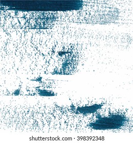 Vector abstract background brush stroke hand painted with acrylic paint, dark blue marine on white
