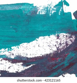 Vector abstract background brush stroke hand painted with paint sea green and violet
