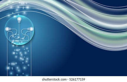 Vector abstract background and bulb icon