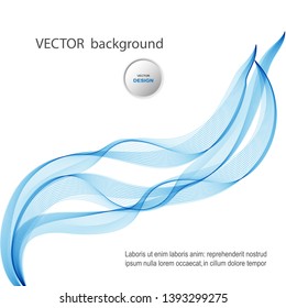 Vector abstract background for business. Blue waves on white background