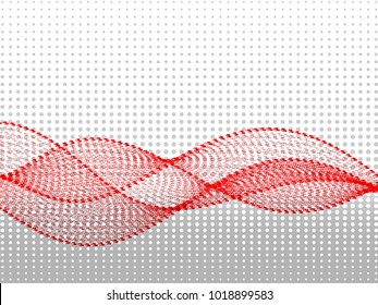 Vector abstract background for business. Red wave on white gray background.