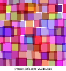 Vector abstract background with chaotically located colorful squares