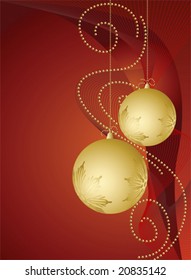 vector abstract background with Christmas gold ball