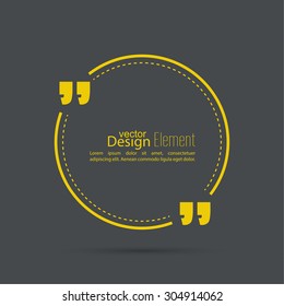 Vector abstract background with a circle and a dotted line .Quotation Mark Speech Bubble. Quote sign icon.