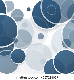 Vector abstract background. Circles and blue bubble